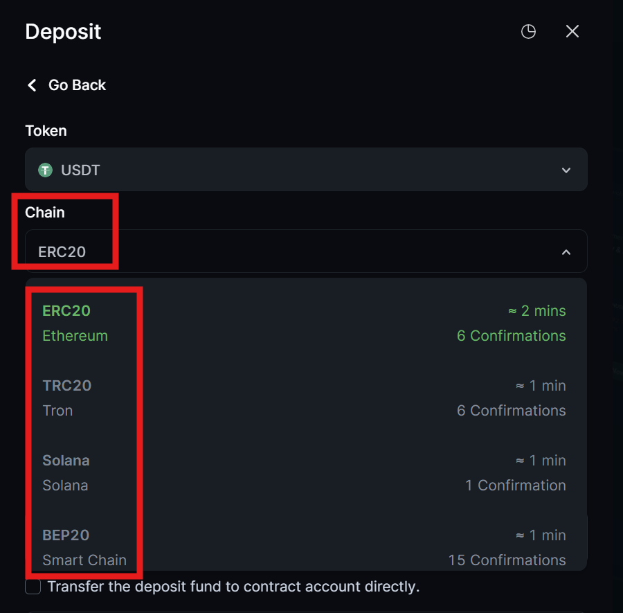 LeveX deposit chains