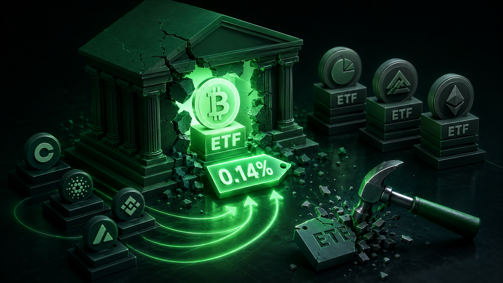 LeveX illustration of Morgan Stanley's Bitcoin ETF and its 0.14% fee