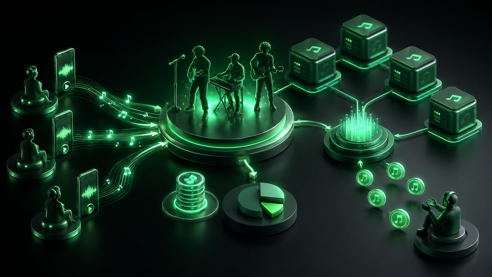 LeveX illustration of Gala Music paying artists before the platform