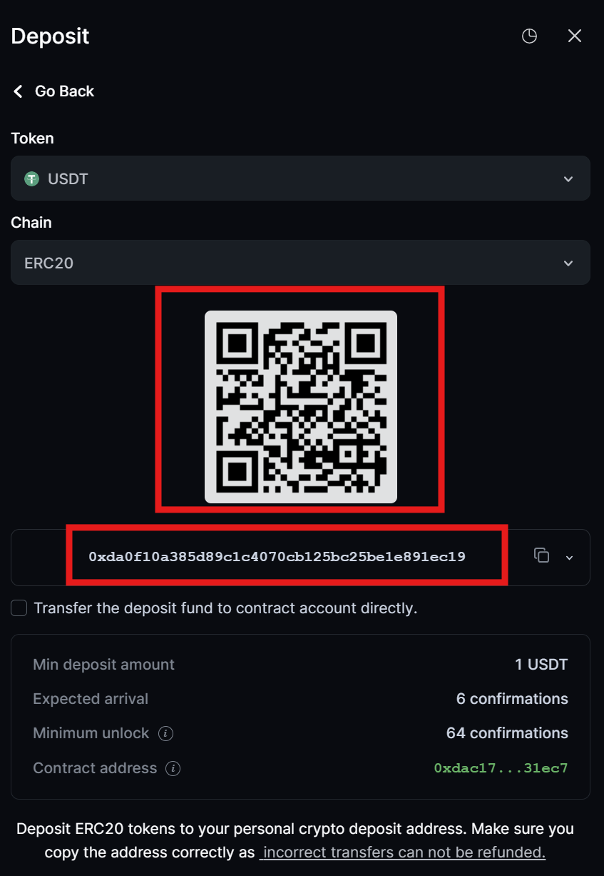 LeveX deposit address qr