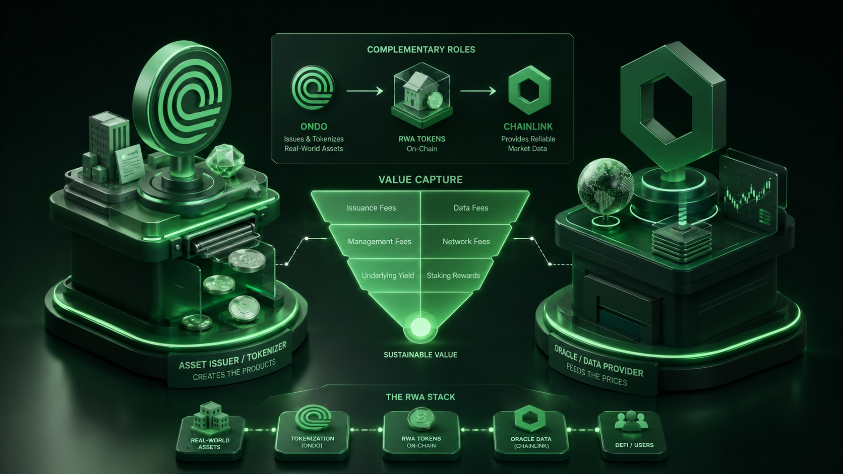 LeveX comparison of Ondo as RWA issuer against Chainlink as oracle