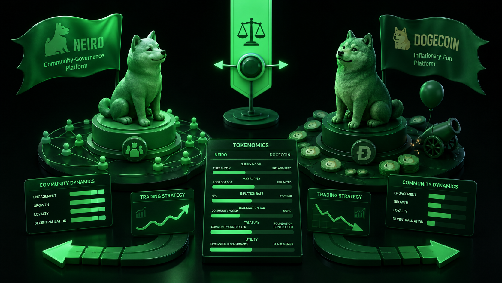 LeveX comparison of NEIRO's community governance against Dogecoin's legacy