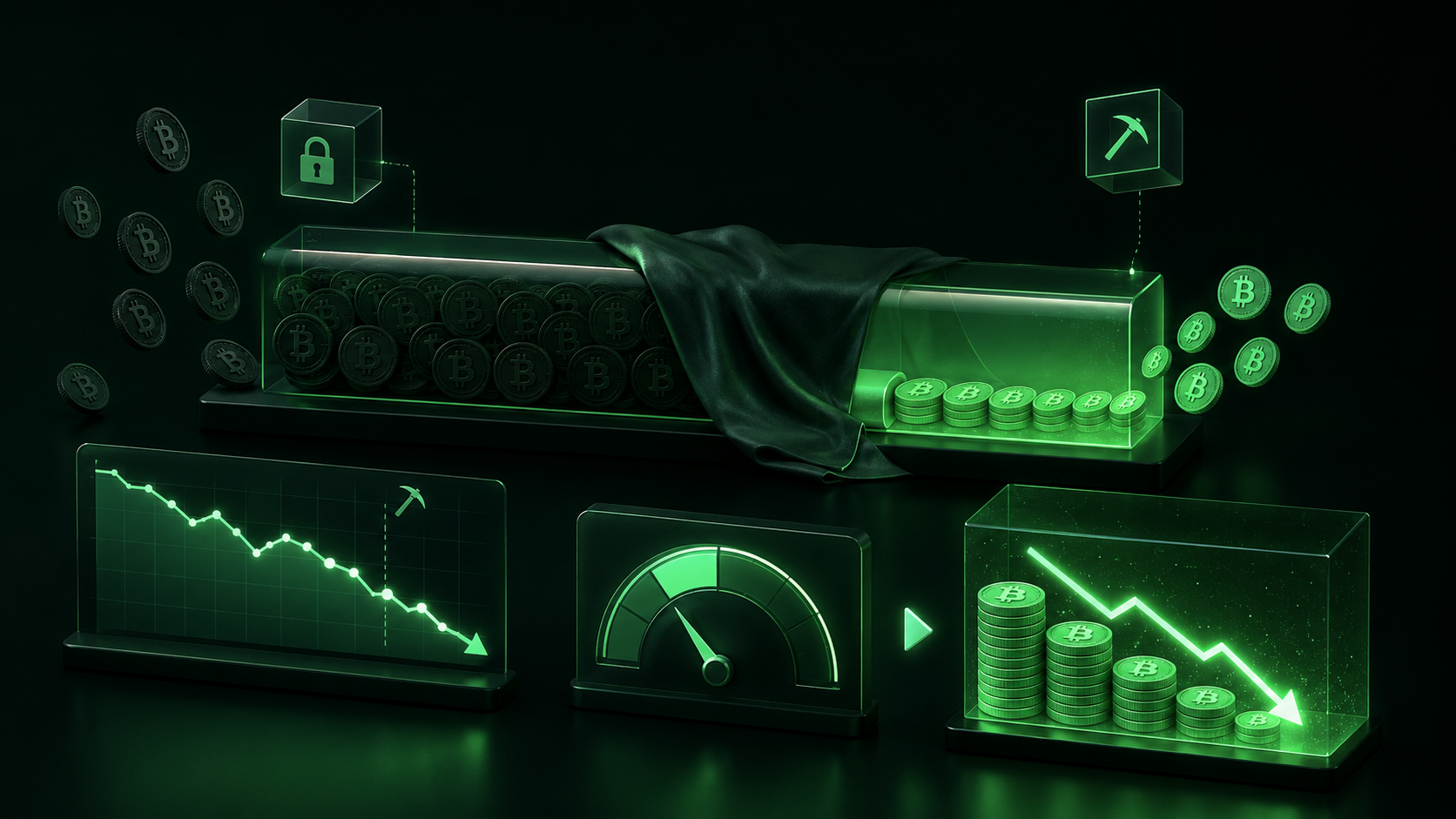 LeveX chart of lost Bitcoin accumulating faster than new coins are mined
