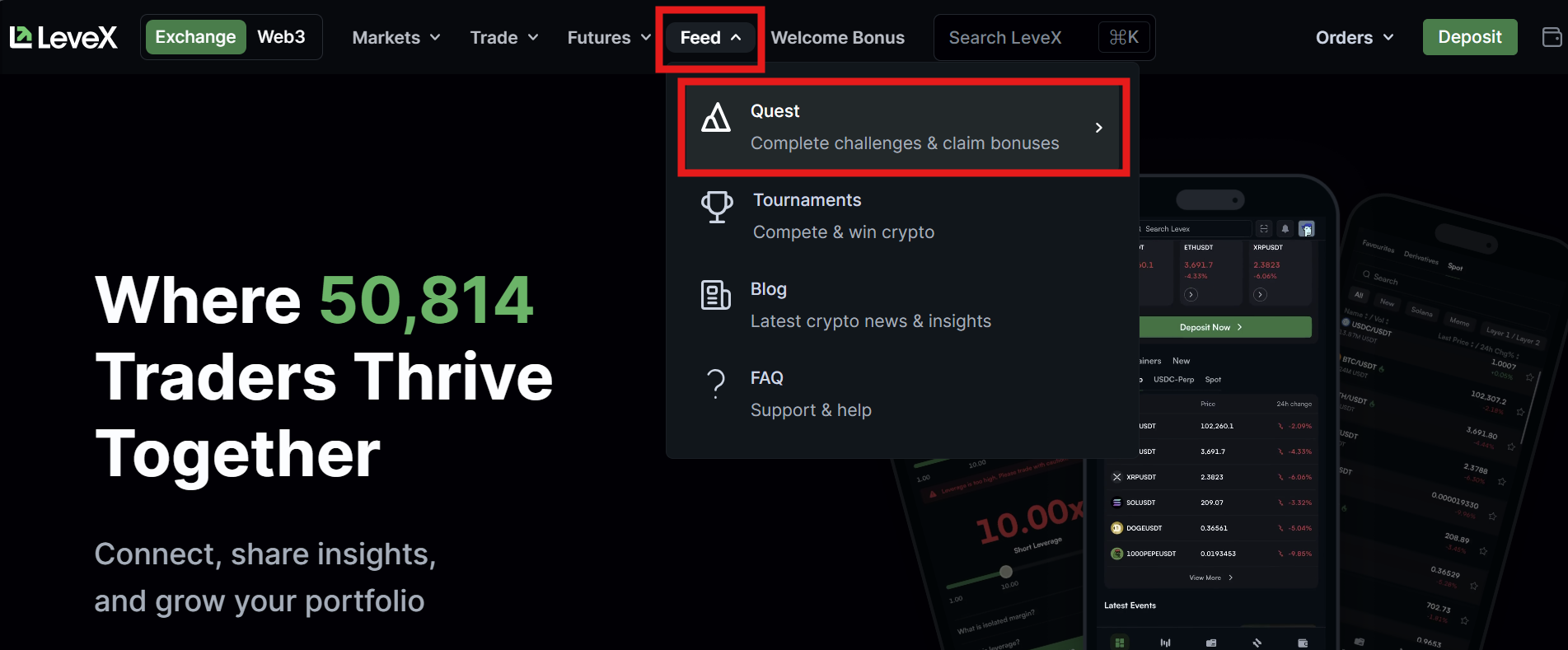 LeveX Quests header