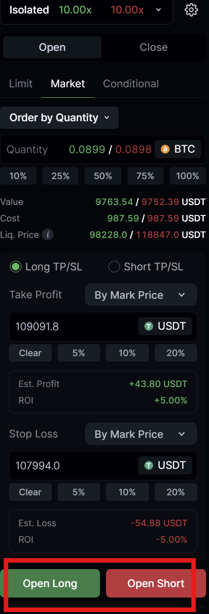 LeveC Futures open position