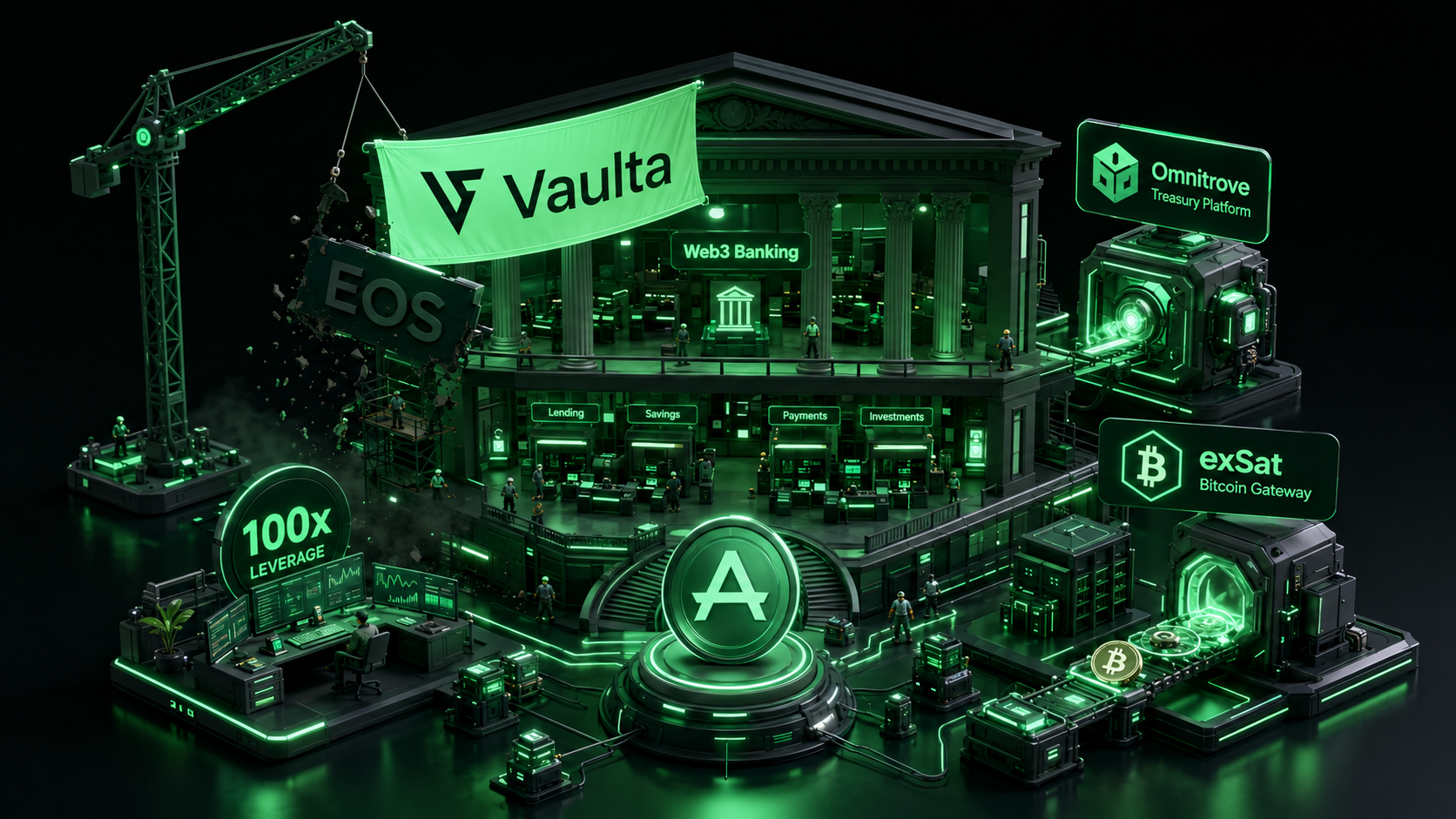 LeveX illustration of the EOS rebrand to Vaulta