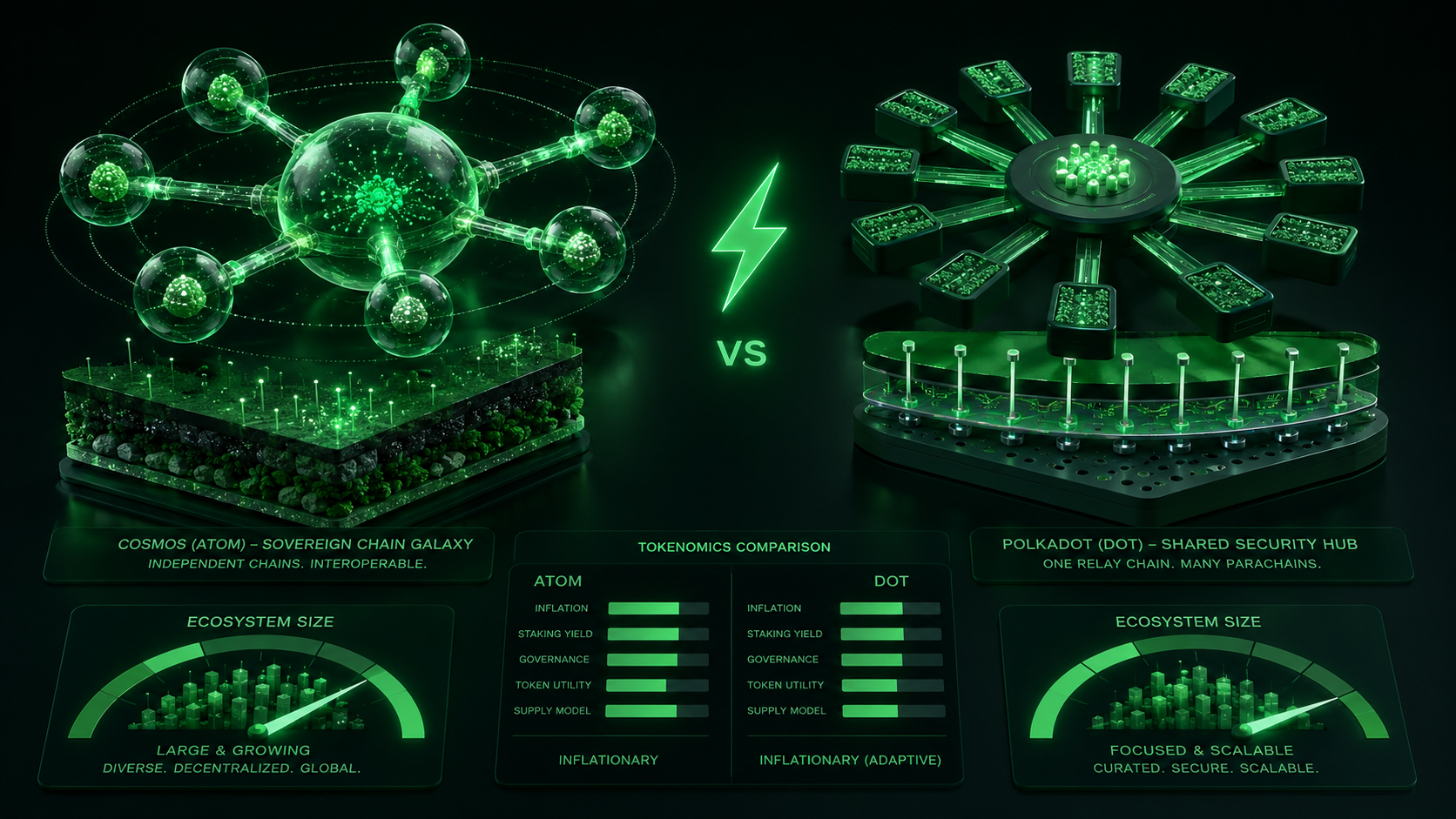 LeveX comparison of Cosmos sovereign chains against Polkadot parachains