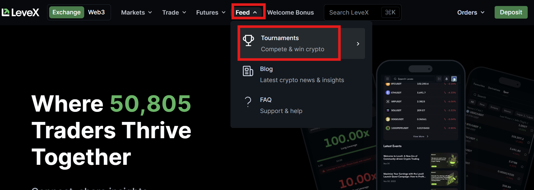LeveX Tournament Menu