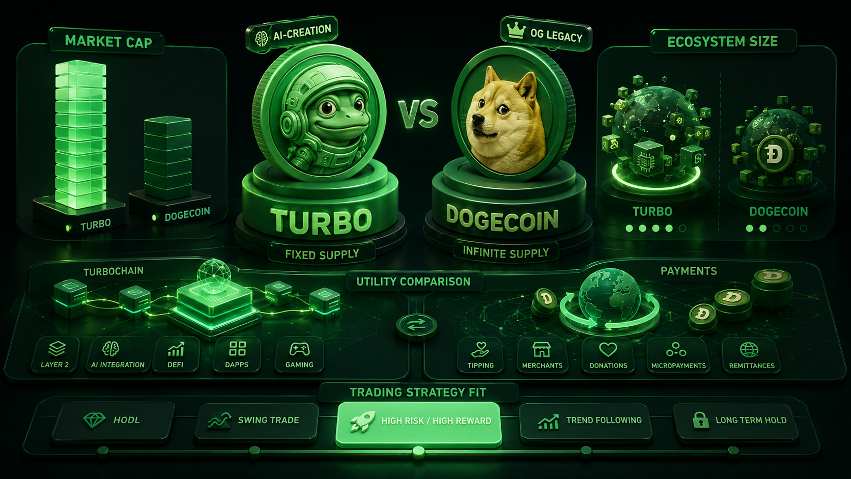 LeveX comparison of AI-created TURBO against Dogecoin's legacy