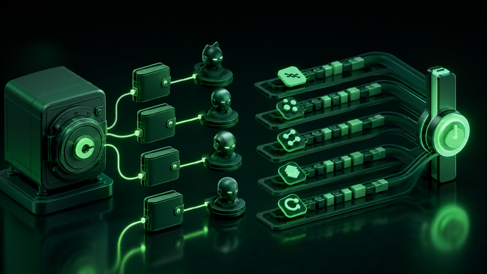 LeveX illustration of Coinbase issuing wallets to autonomous AI agents