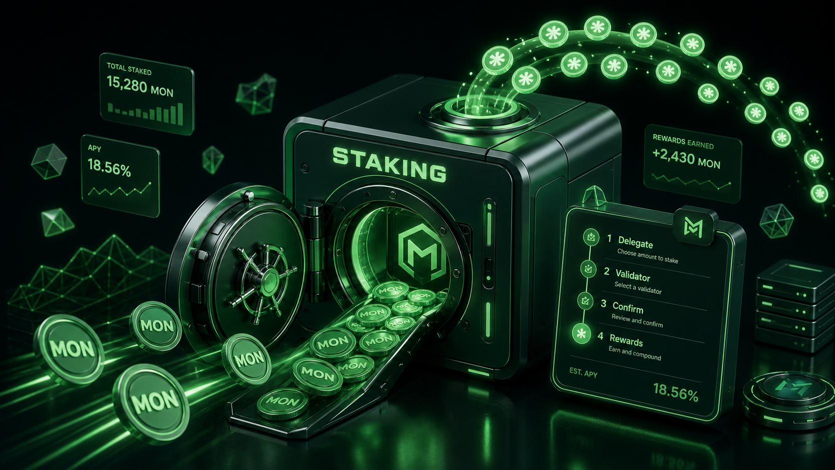 LeveX guide to staking MON on Monad with liquid staking rewards