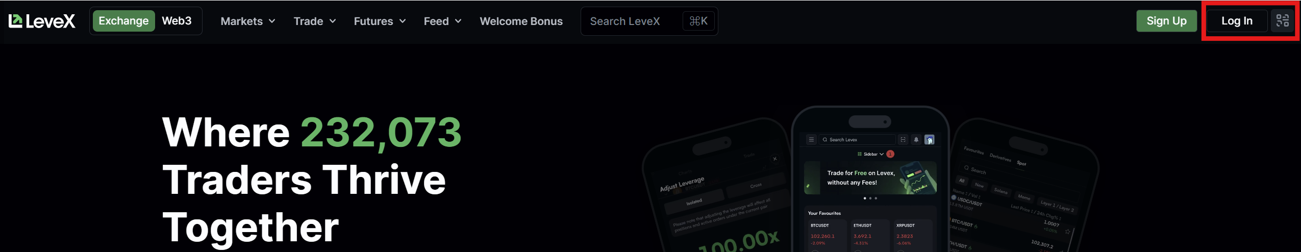 LeveX log in