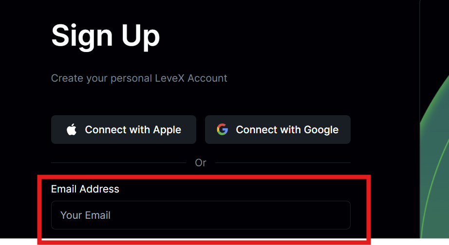 LeveX Register Email