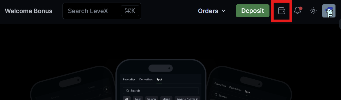 LeveX Wallet Icon Header