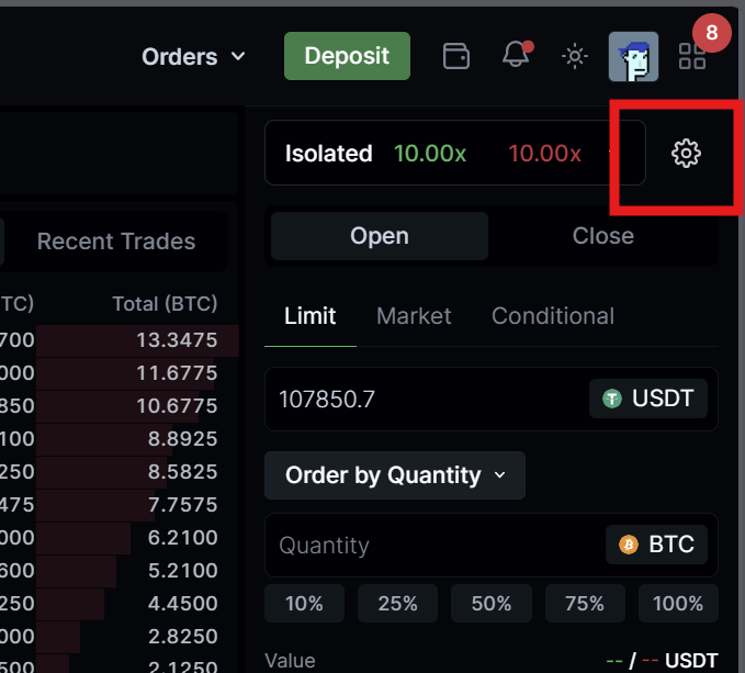 LeveX Multi-Trade Settings