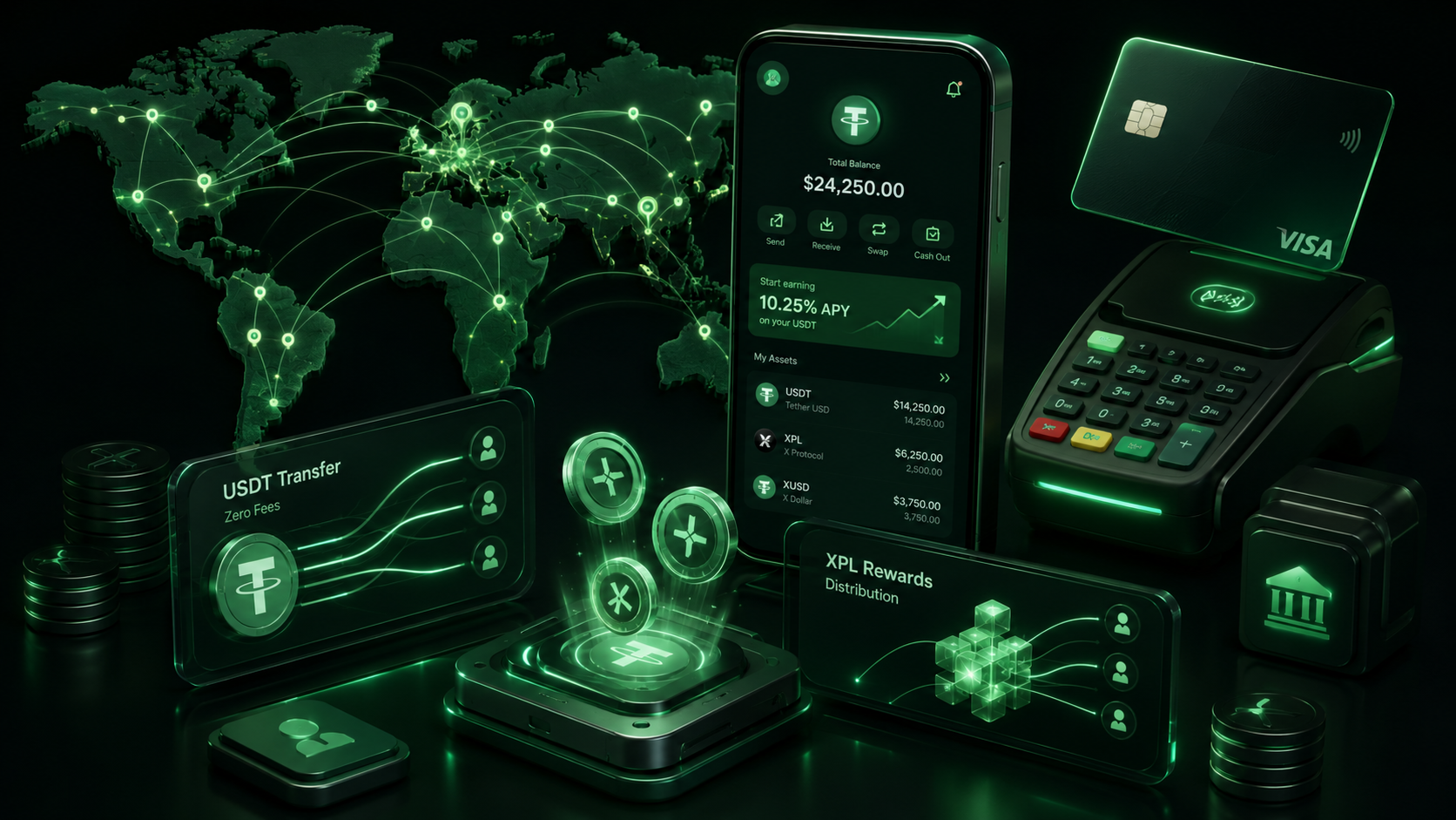 LeveX view of the Plasma One neobank with a Visa card and stablecoin yield
