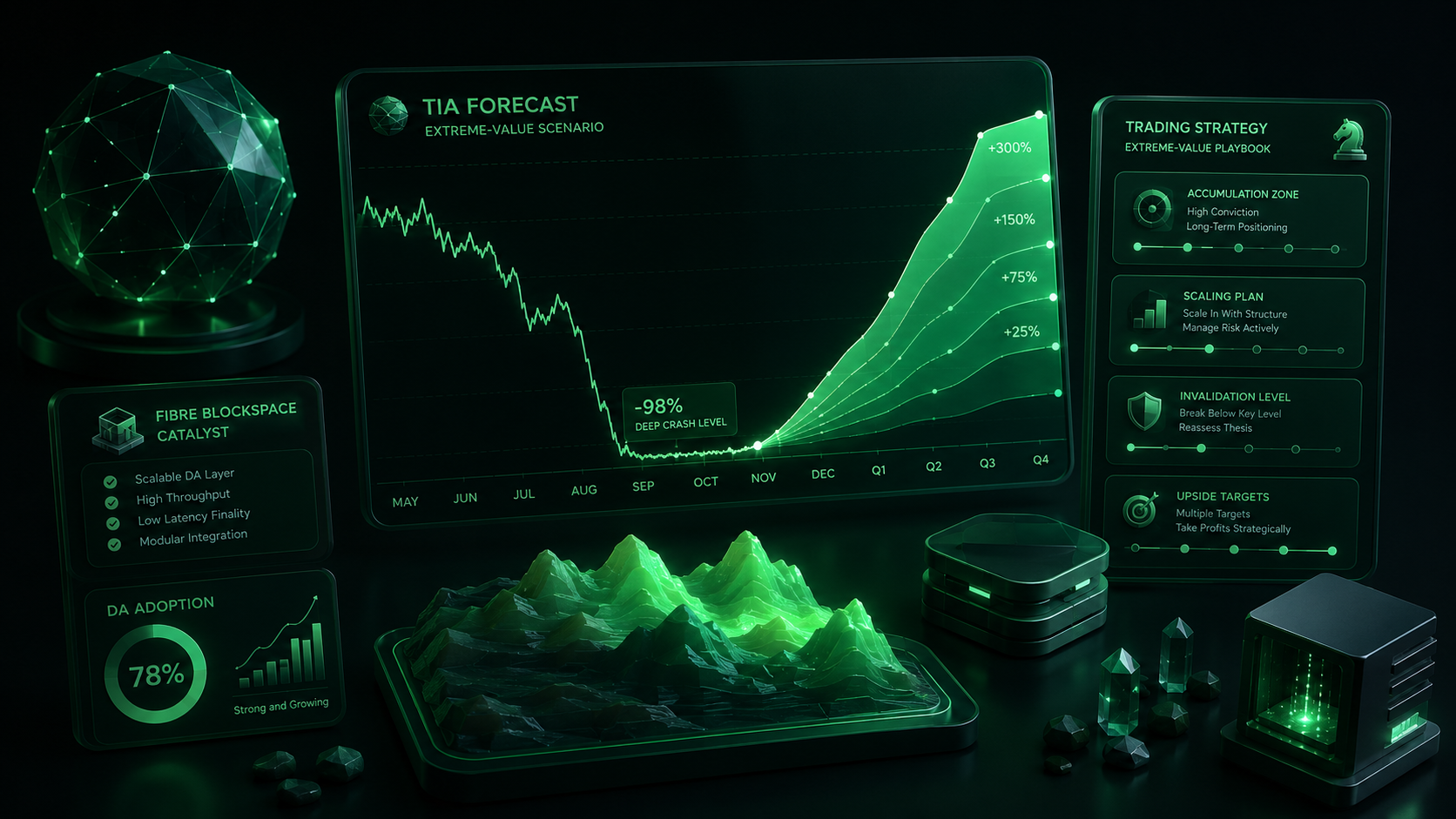 LeveX chart of TIA recovery paths after a 98% drawdown