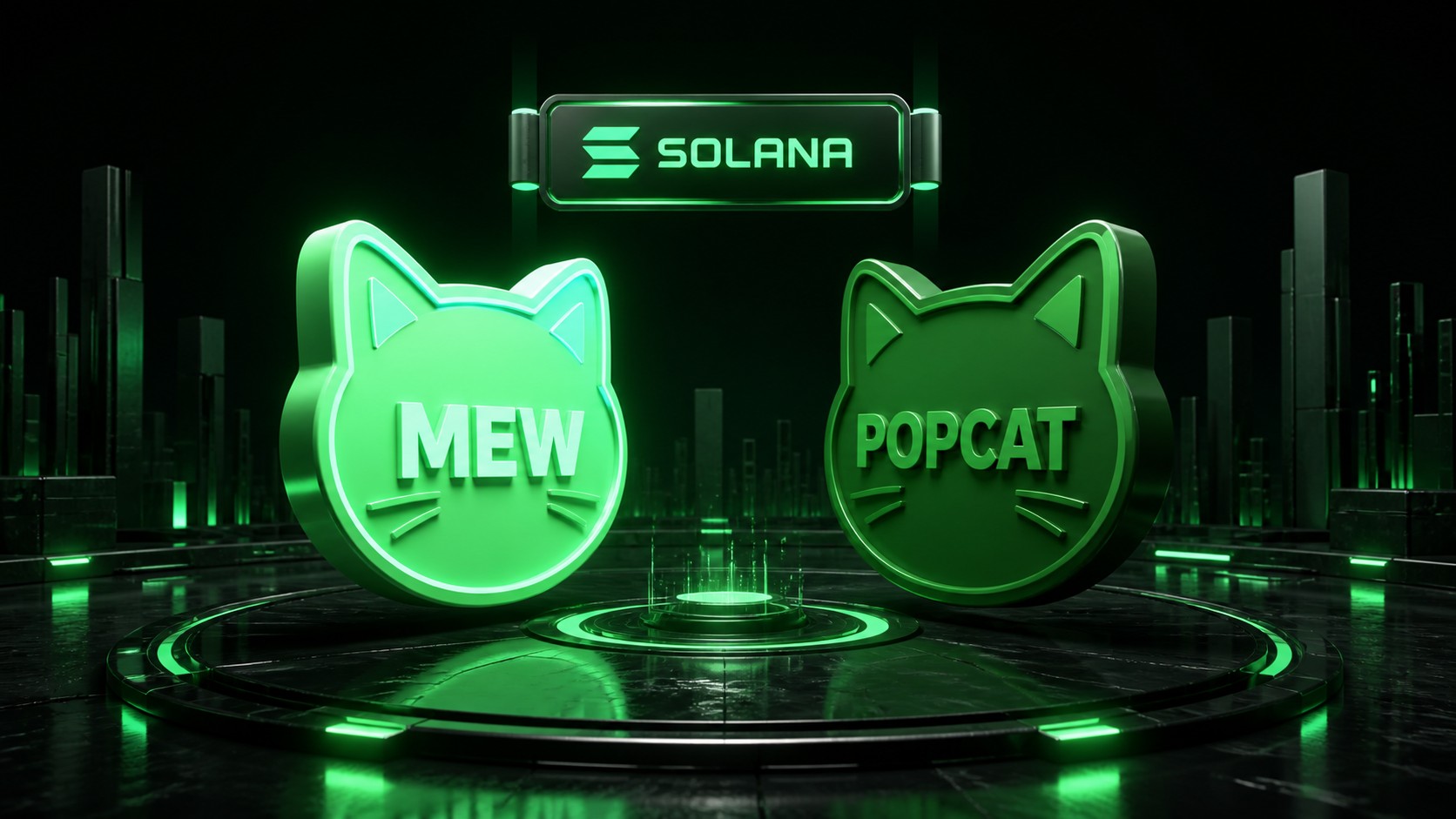 LeveX comparison of MEW and Popcat, the two leading Solana cat coins