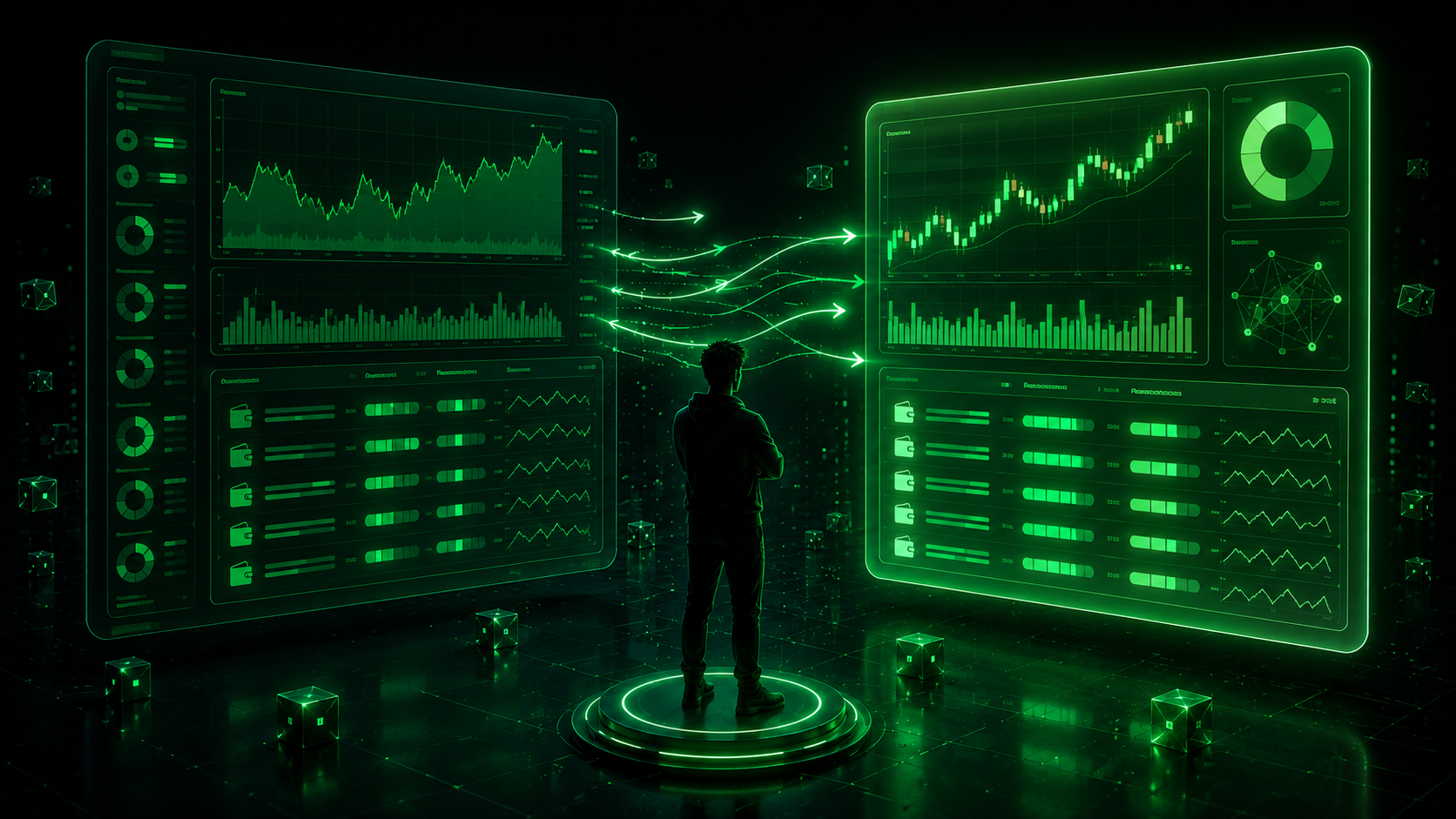 LeveX comparison of two on-chain analytics dashboards side by side
