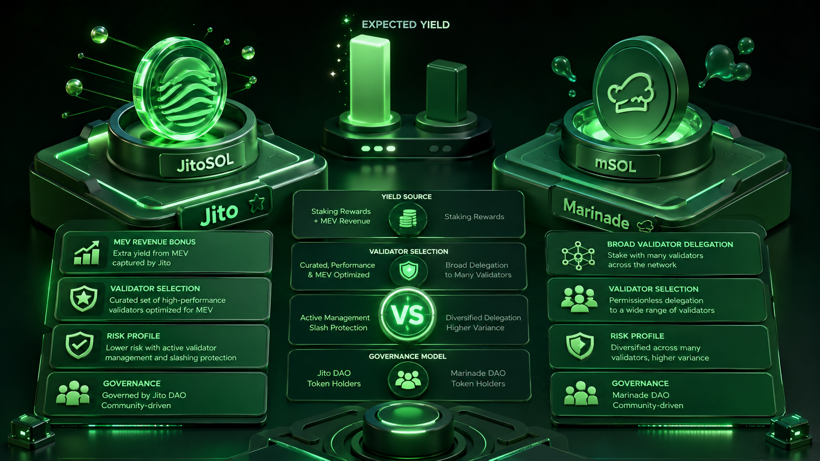 LeveX comparison of Jito's MEV-boosted staking against Marinade