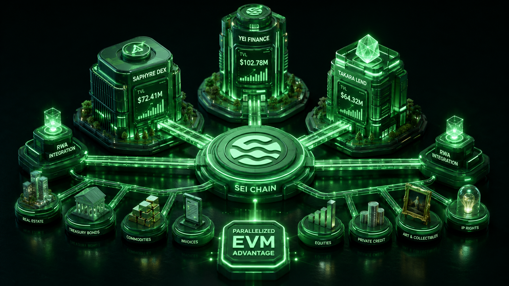 LeveX map of Saphyre, Yei Finance and Takara Lend on Sei