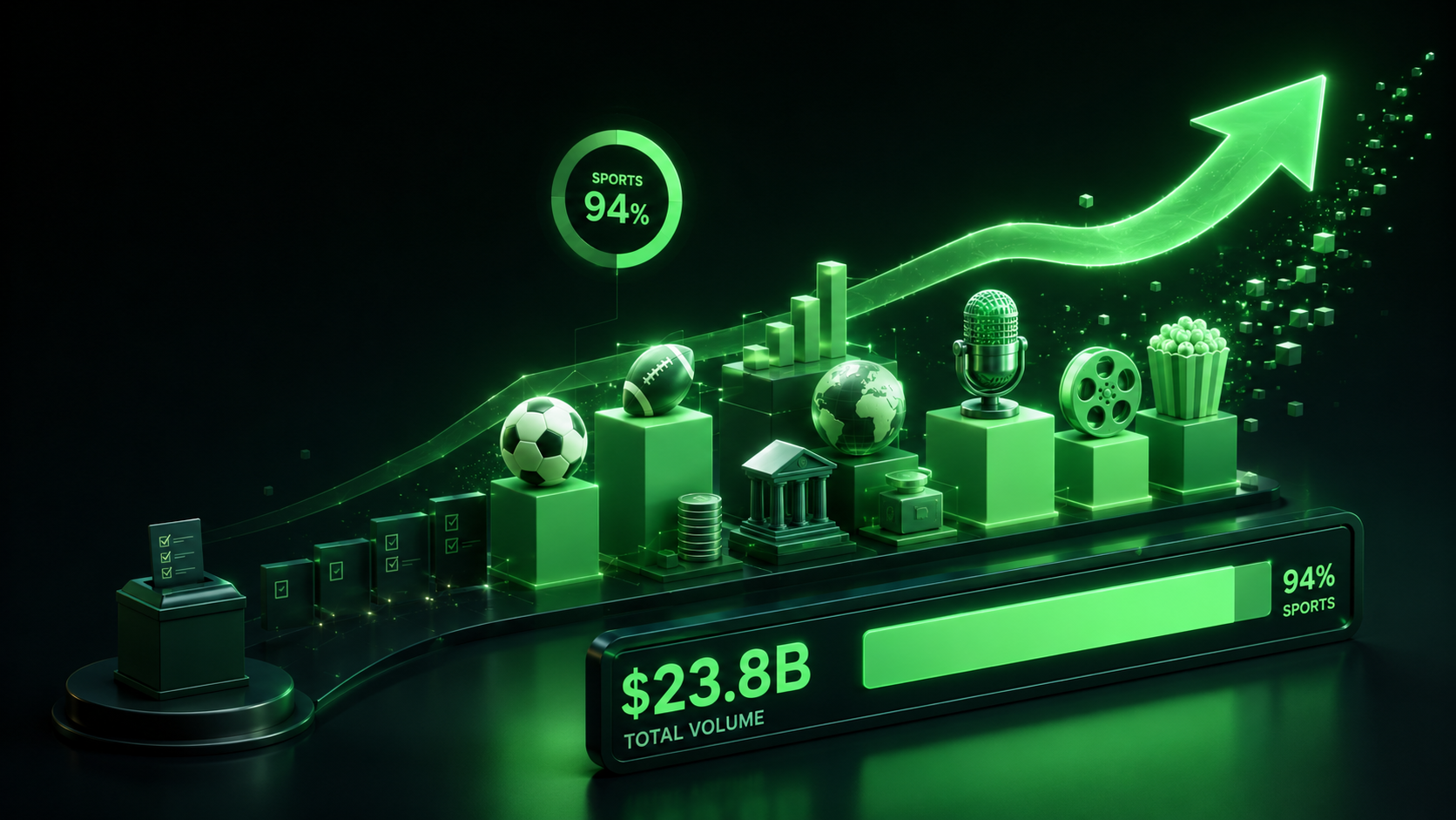 LeveX chart of prediction markets shifting from elections to sports